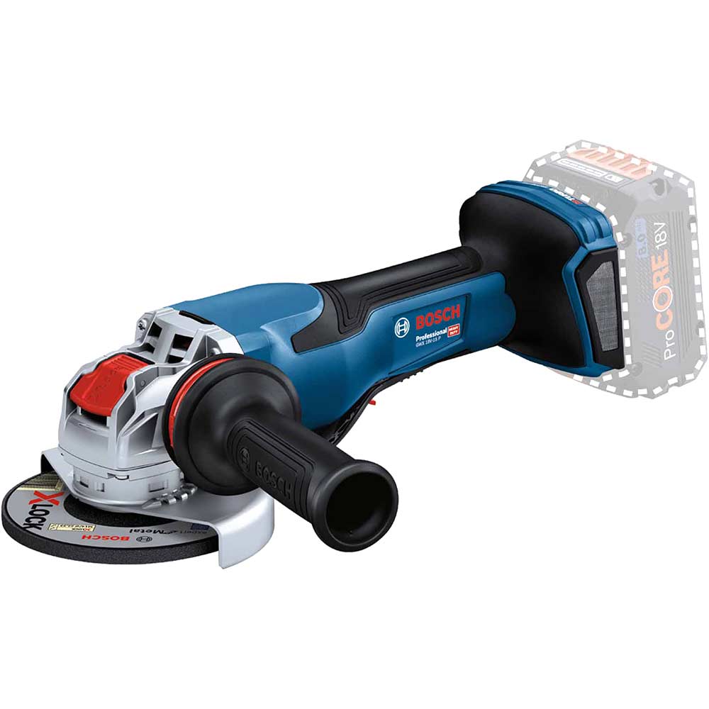 Bosch GWX 18V-15 P Professional Brushless 125mm X-LOCK Paddle Switch Angle Grinder (Body Only)