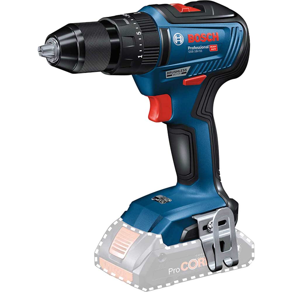 Bosch GSB 18V-55 Professional Brushless Combi Drill (Body Only)