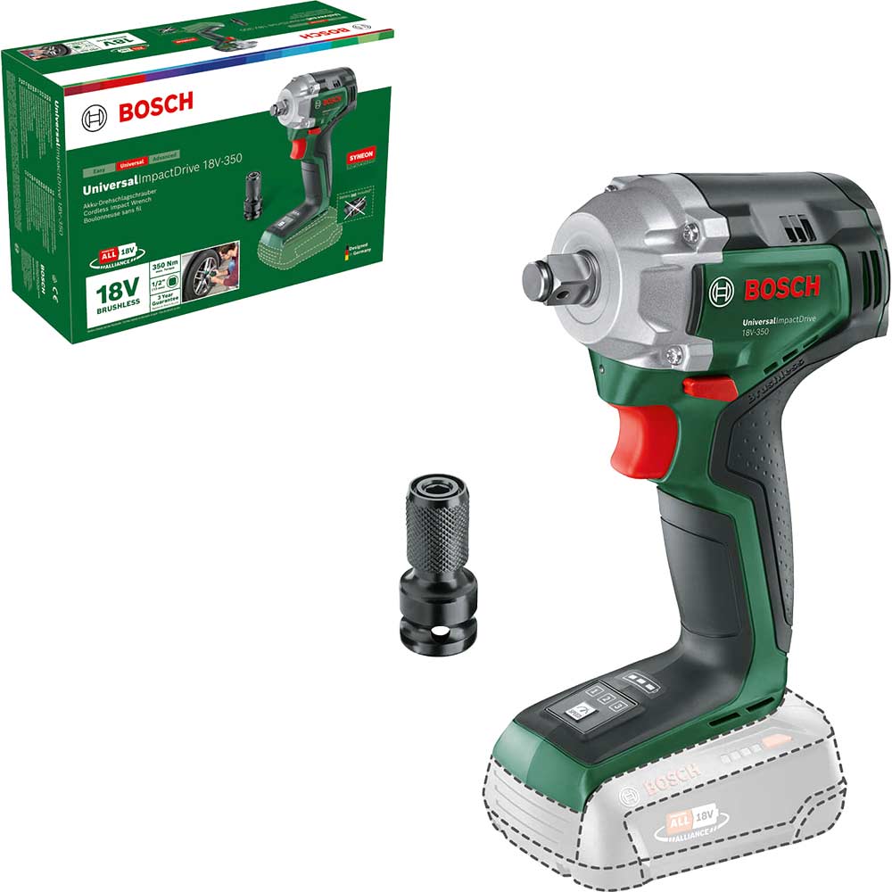 Bosch Green UniversalImpactDrive 18V-350 Brushless 1/2″ Square Impact Wrench (Body Only)