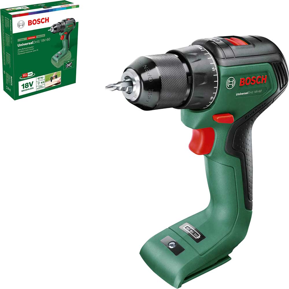 Bosch Green UniversalDrill 18V-60 Brushless Drill Driver (Body Only)