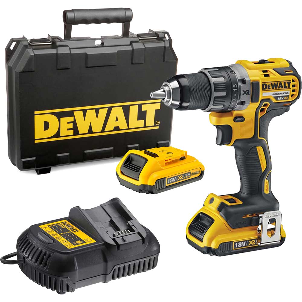 DeWalt DCD791D2-GB 18V XR Brushless Drill Driver (2x 2.0Ah Kit, TSTAK)