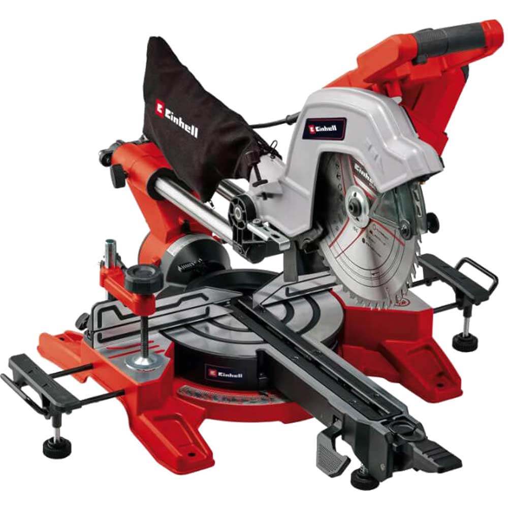 Einhell TE-SM 10 L Dual 240V 1800W 254mm Dual-Bevel Sliding Compound Mitre Saw with Laser