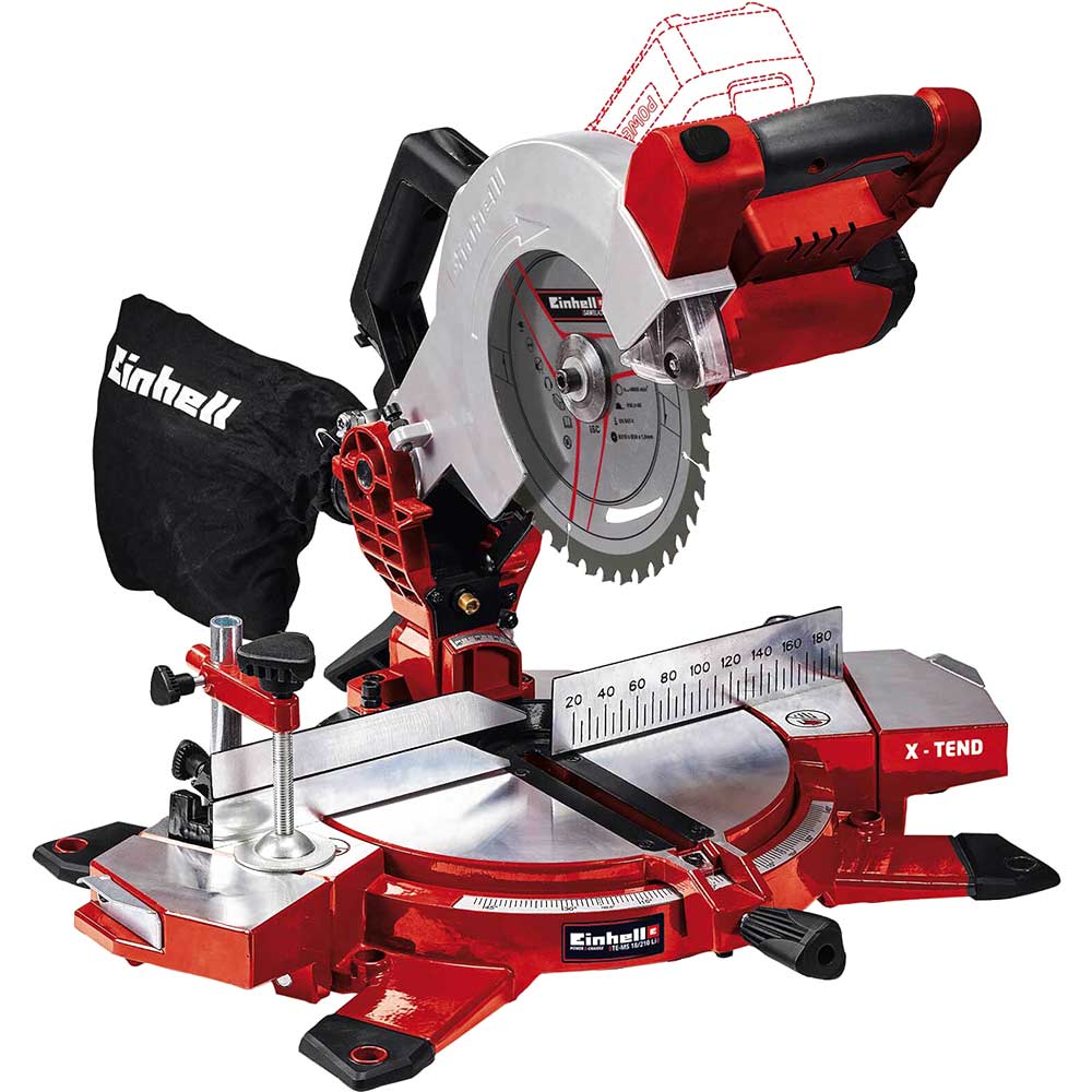 Einhell TE-MS 18/210 Li 210mm Single-Bevel Compound Mitre Saw with Laser (Body Only)