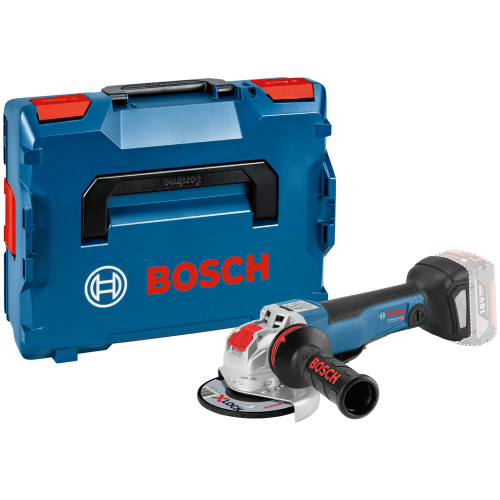 Bosch GWX 18V-10 PC Professional Brushless 125mm X-LOCK Paddle Switch Angle Grinder (Body Only, L-BOXX)