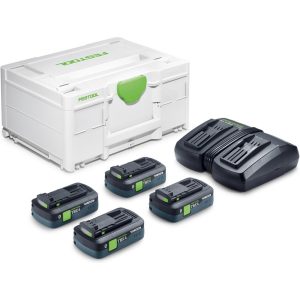 SYS 18V 4xTBX4/TCL6DUO (4x BP 18 TBX 4 C-ASI + TCL 6 DUO, Systainer SYS3 M 187)
