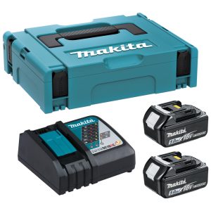 197803-2 kit: 2x BL1850B 5.0Ah + DC18RC (240V), MAKPAC Type 1 case