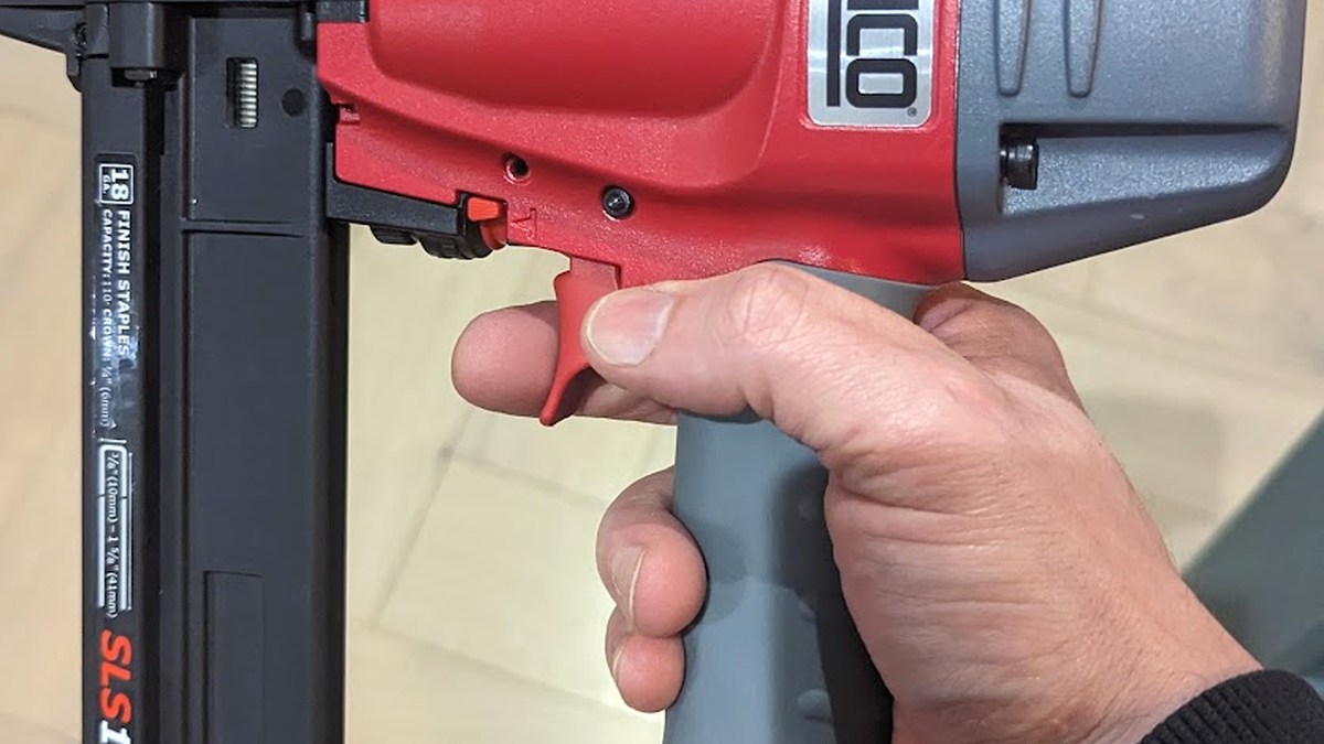 Second fix brad nailer used for finish nailing on skirting and architrave