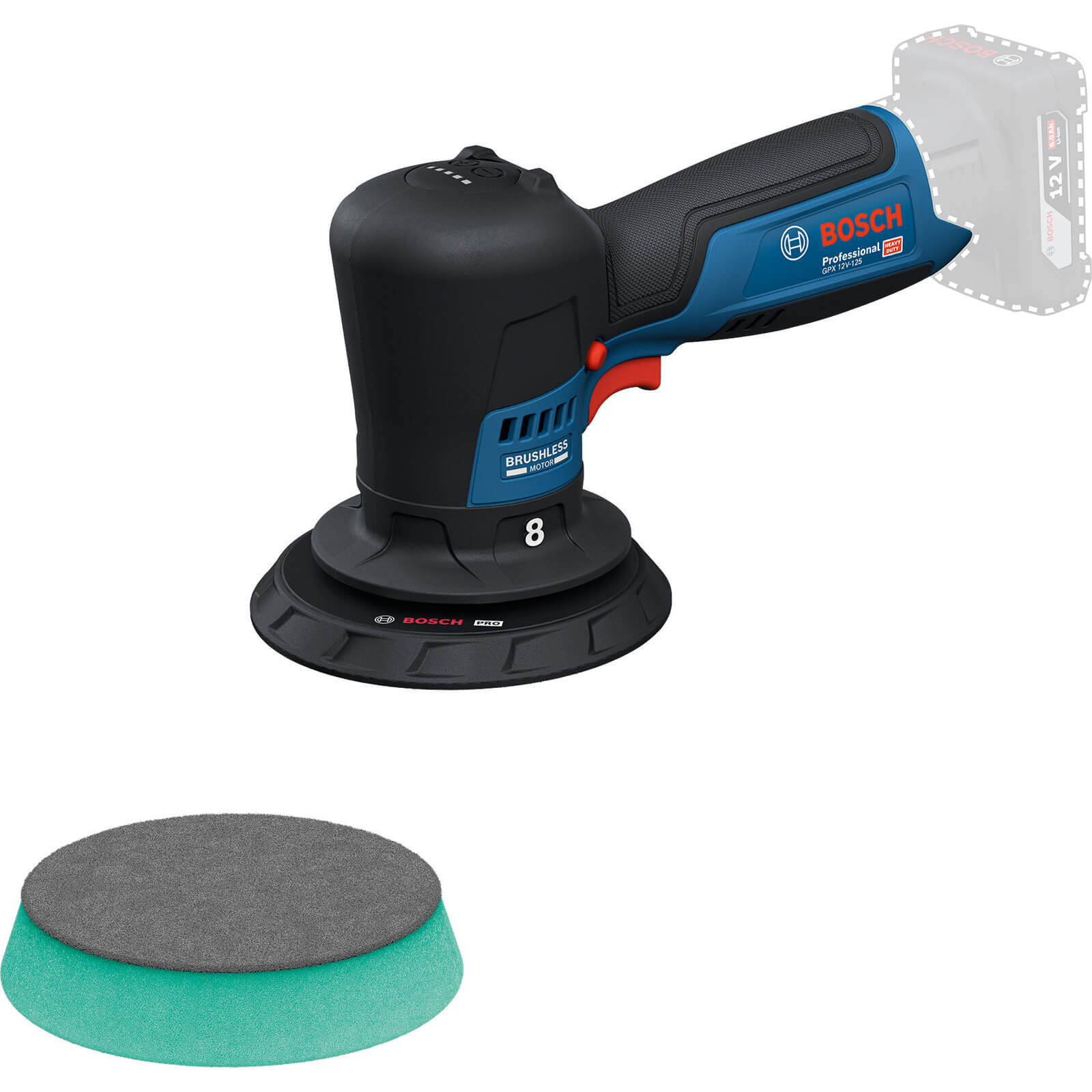 Bosch GPX 12V-125 Professional Brushless 125mm Dual Action Polisher (Body Only)