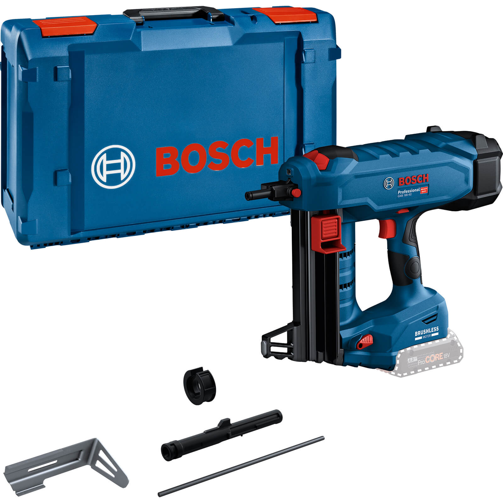 Bosch GNB 18V-40 Professional Brushless Concrete & Steel Nailer (Body Only, XL-BOXX)